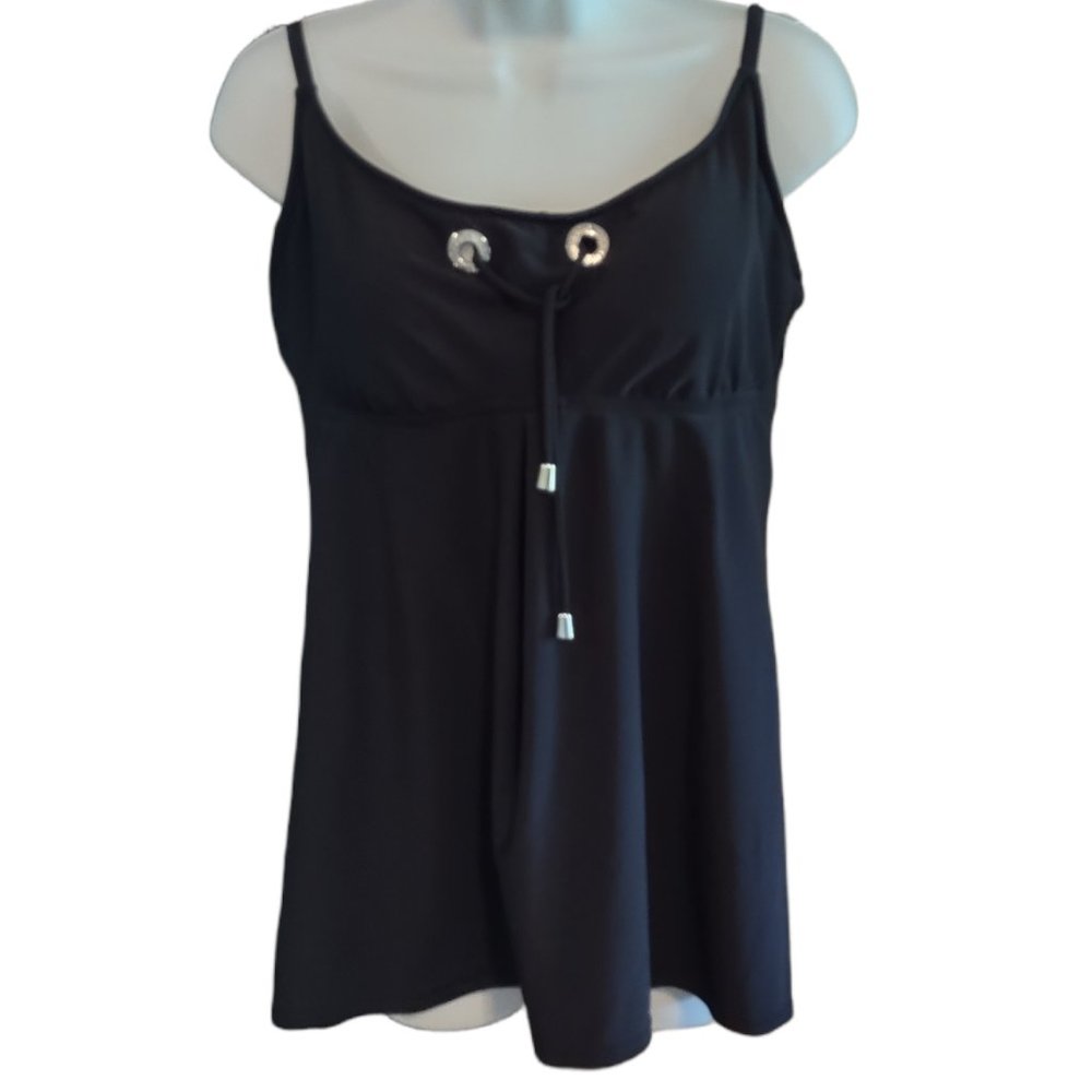 Anne Cole Black Tankini Top Size 10